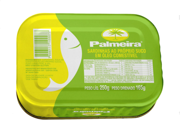 SARDINHA COM OLEO PALMEIRA