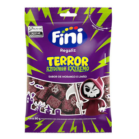 FINI TERROR AZEDINHO EXTREMO SABOR MORANGO E LIMÃO 80G