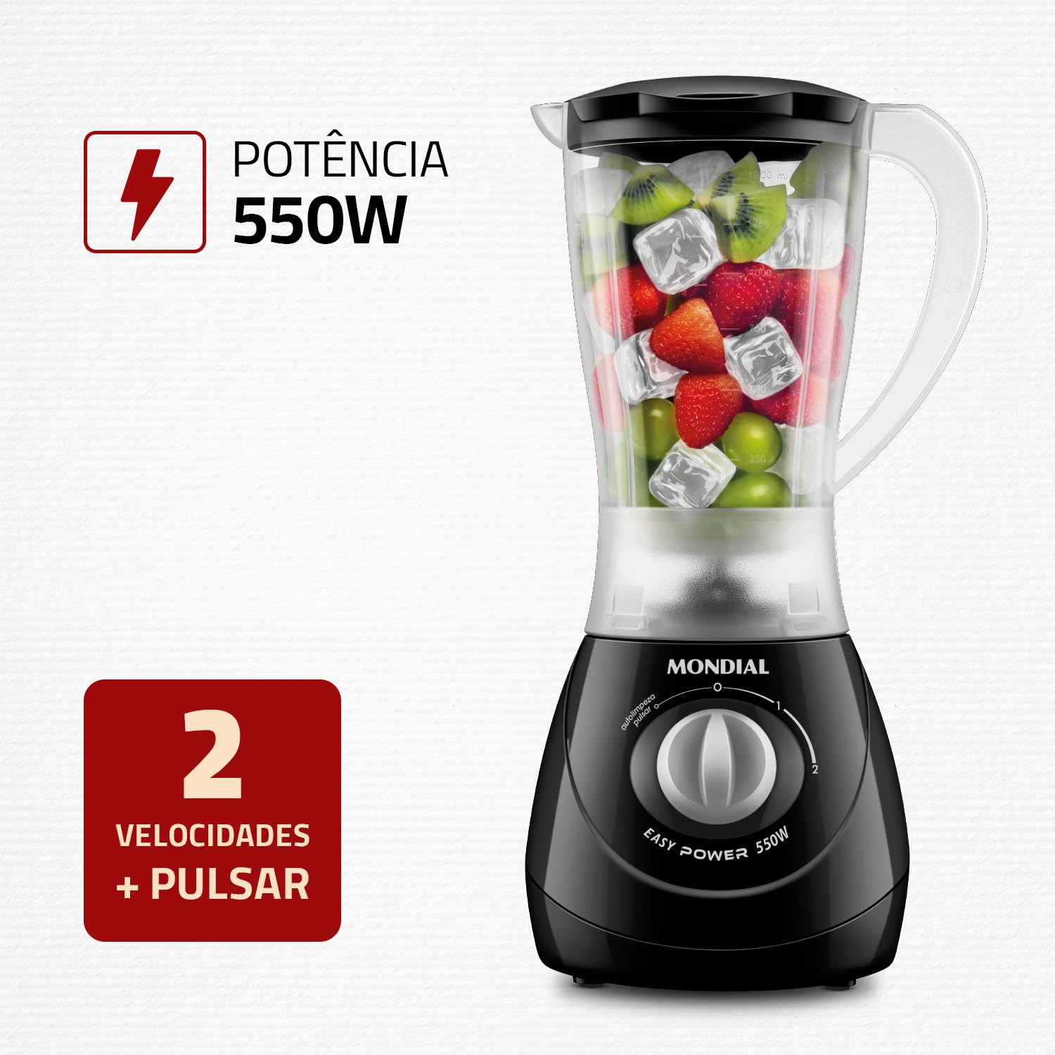 LIQUIDIFICADOR MONDIAL L-550-B 550W 127 EASY POWER