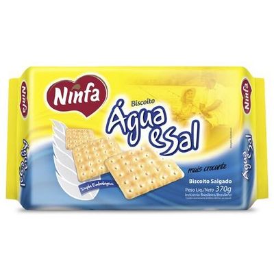 Biscoito Salgado Ninfa Água e Sal Pacote 370g