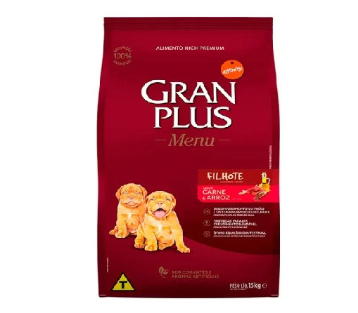Gran Plus MENU Filhote carne e arroz 15Kg