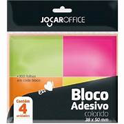 BLOCO ADESIVO P/RECADO NEON 38X50MM C/4 91115