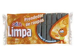 Prendedor de plástico Gota Limpa c/12un