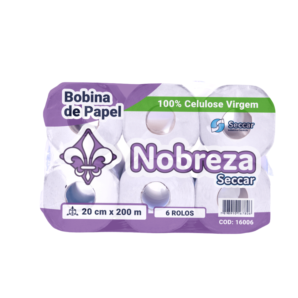 PAPEL T BOBINA NOBREZA 100% CEL 20X200 FD C6
