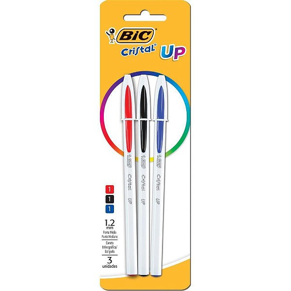 Caneta Bic cristal up c/3 cores 