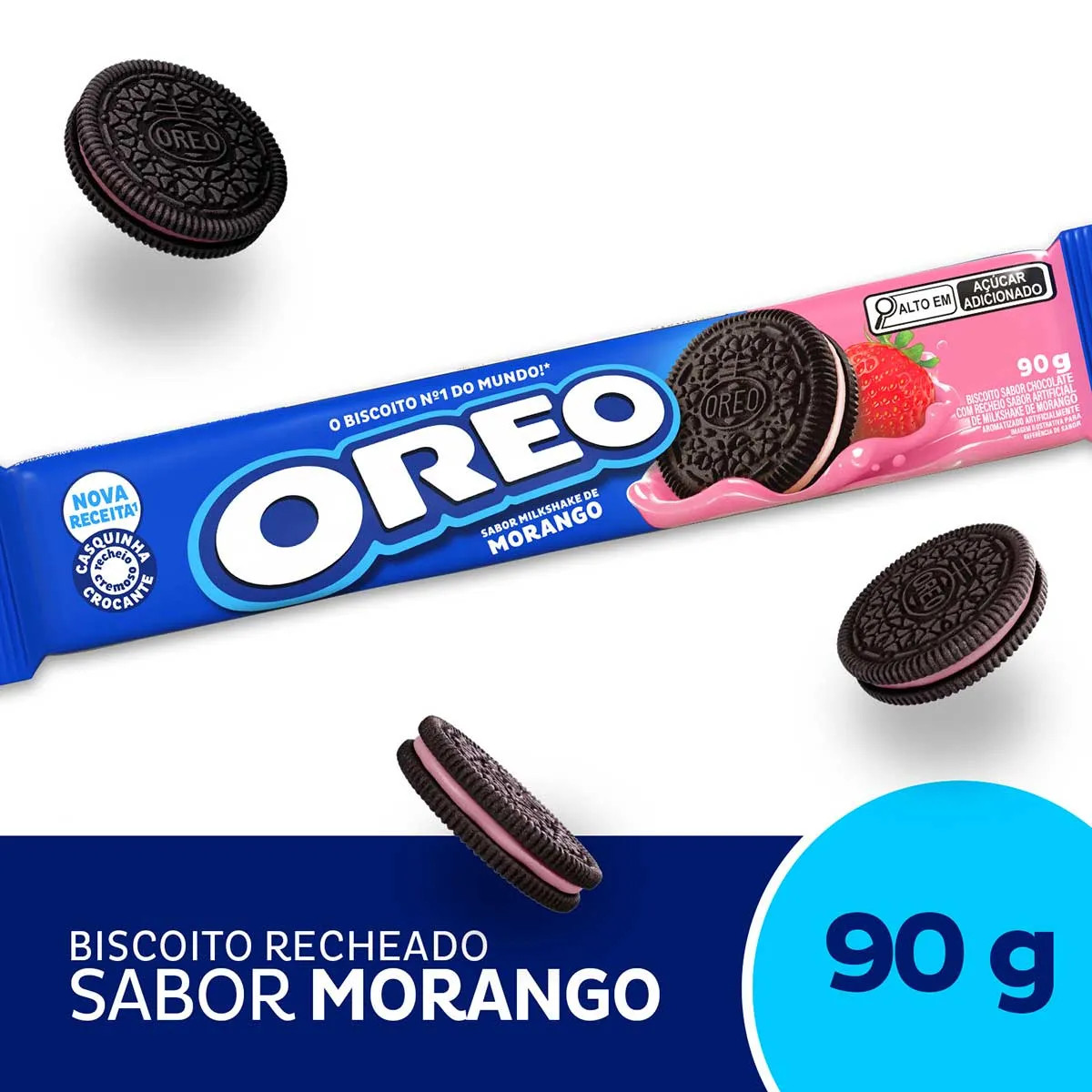 BISCOITO OREO MORANGO 90G