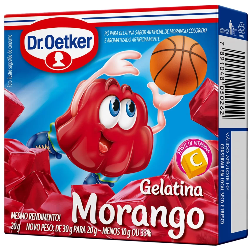 GELATINA DR.OETKER MORANGO CX20G