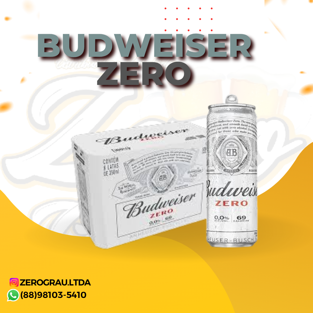 CERVEJA BUDWEISER ZERO LATA SLEEK 350ML