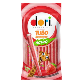 REGALIZ DORI TUBO RECHEADO MORANGO ACIDO SC70G
