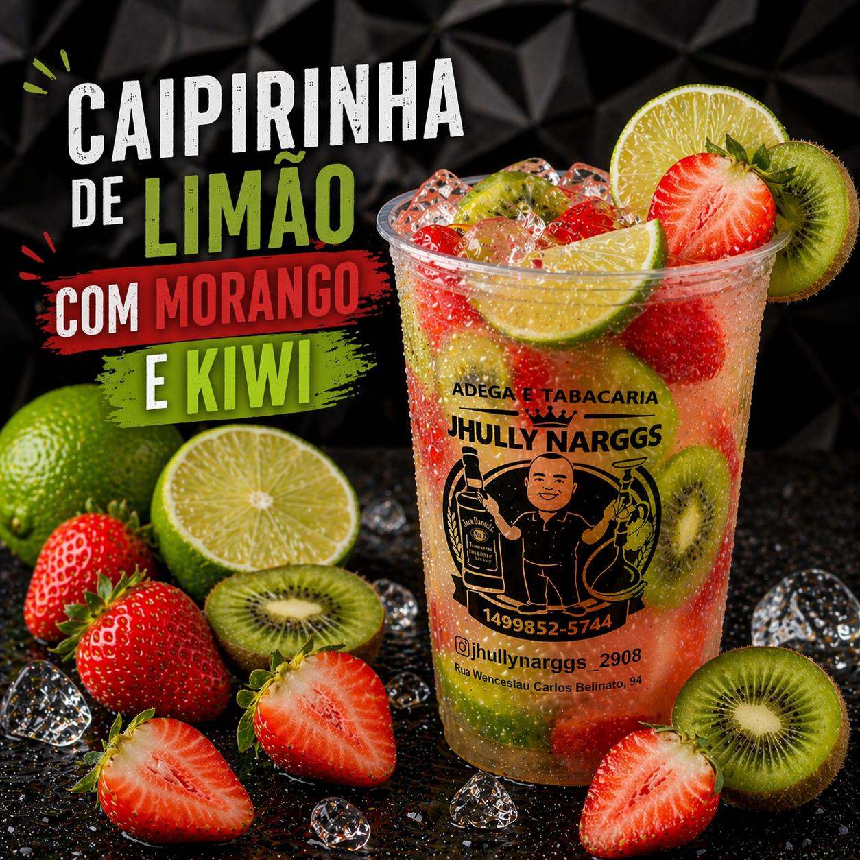 CAIPIRINHA LIMÃO/MORANGO/KIWI 700ML