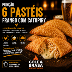 PORCAO 6 PASTEIS FRANGO COM CATUPIRY