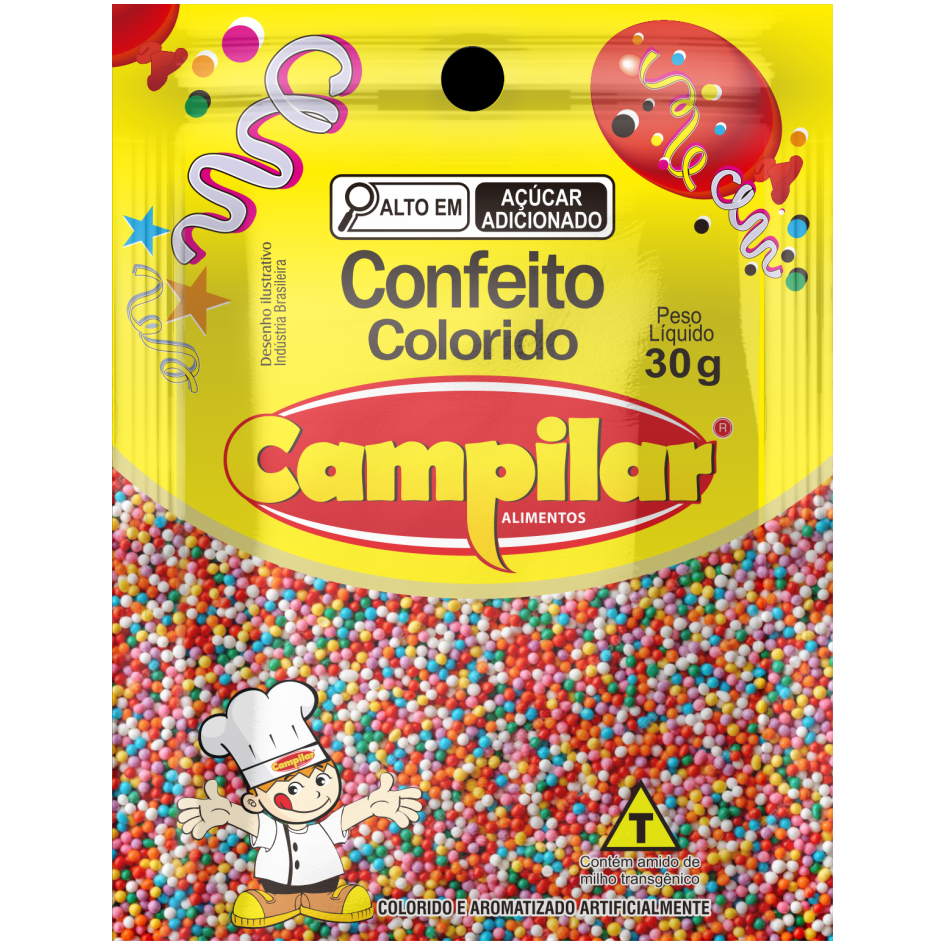 GRANULADO CONFEITO COLORIDO BOLINHA CAMPILAR 30G