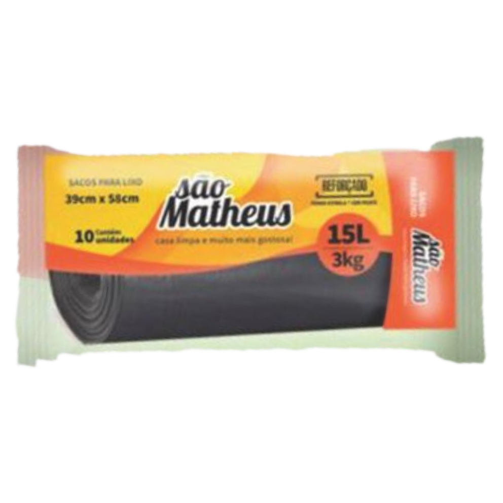 SACO P/ LIXO SAO MATHEUS ROLO 15L/3KG C/10UN