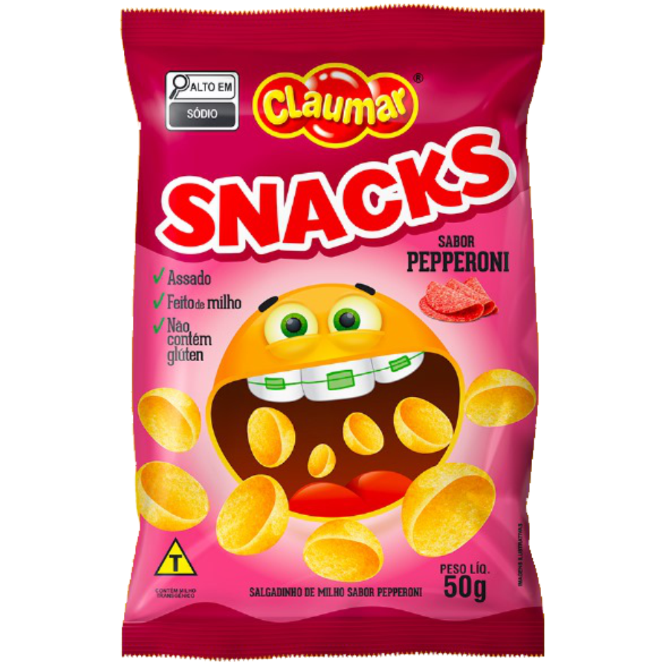 SALGADINHO SNACKS CLAUMAR PEPERONI 50G