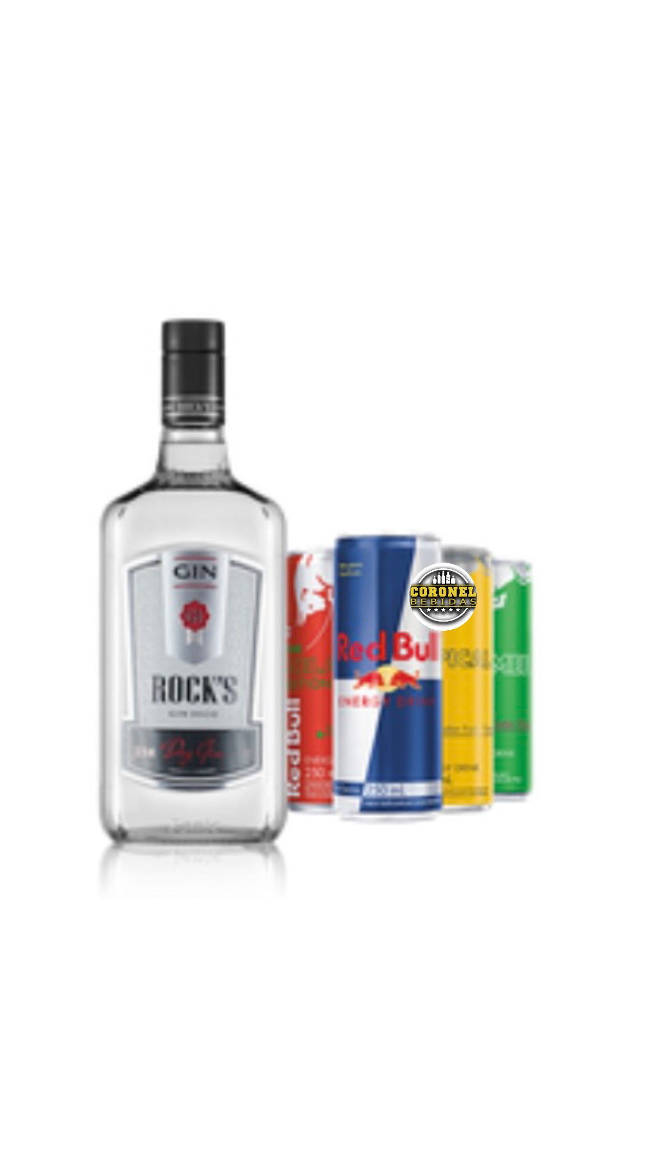 Gin Rock's Tradicional + 4 Redbul ( escolher Sabores ) 
