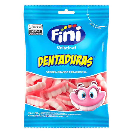 FINI DENTADURAS SABOR MORANGO E FRAMBOESA 80G