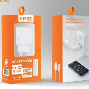 CARREGADOR C CABO TIPO-C TURBO KAIDI KD-670C