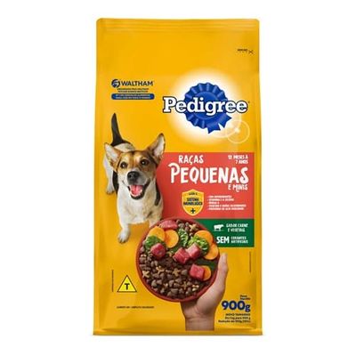 Ração para Cães Adultos 12 Meses a 7 Anos Raças Minis e Pequenas Sabor Carne e Vegetais Pedigree 900g