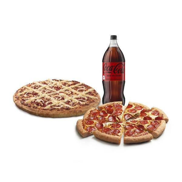 2 Pizzas Grandes (12 fatias) + 1 Refrigerante 2l