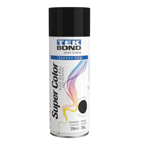 TINTA SPRAY PRETO FOSCO 350ml TEKBOND