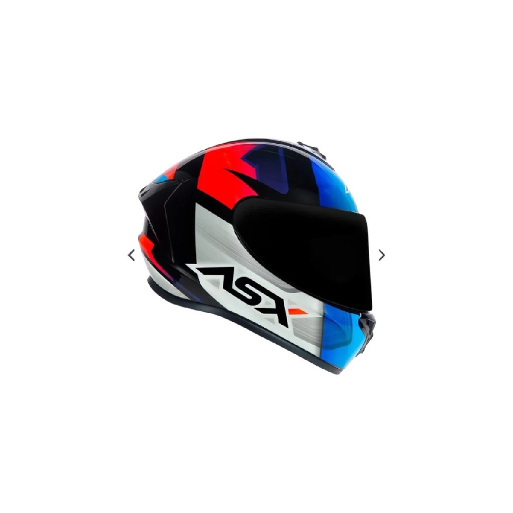 CAPACETE ASX DRAKEN STRIKER PRETO BRILHO/AZUL/VERMELHO 62/XL
