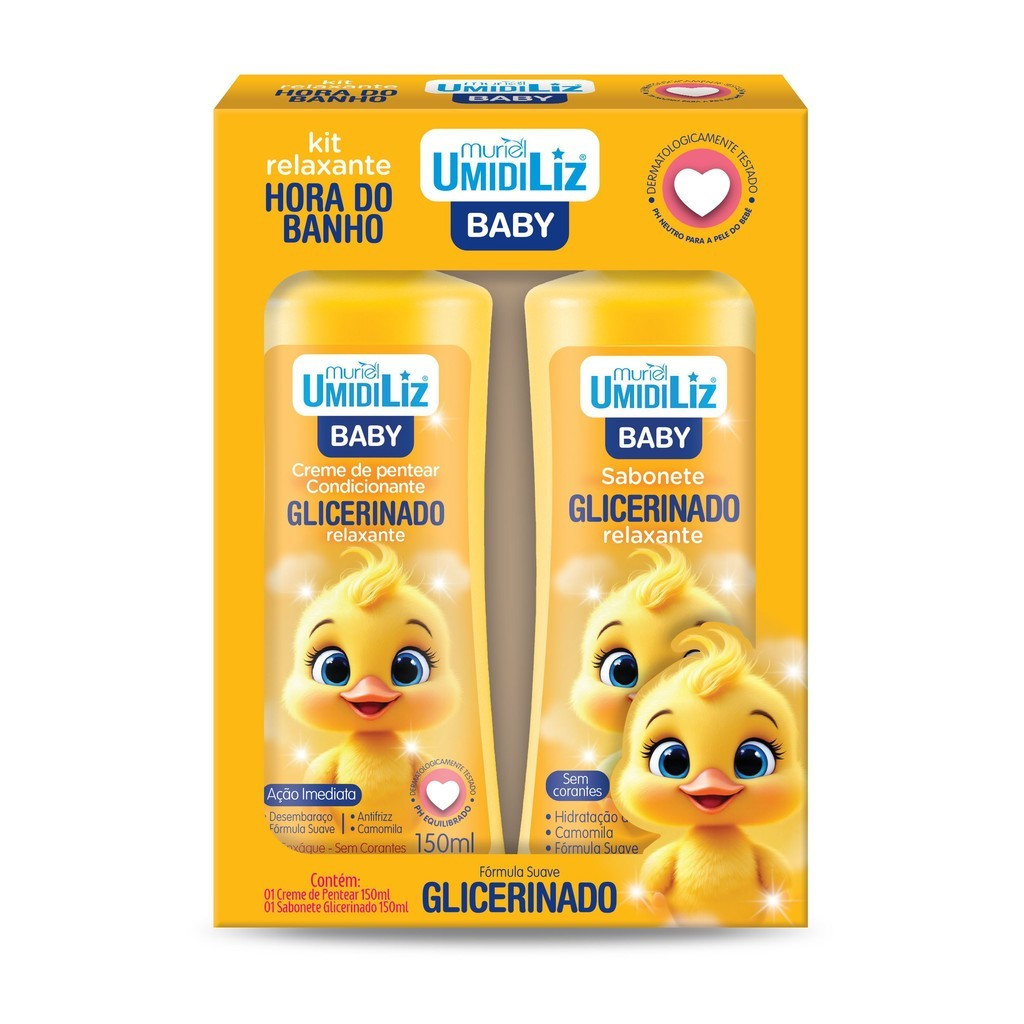 Kit Relaxante Umidiliz Baby - Creme de Pentear e Sabonete Liquido 