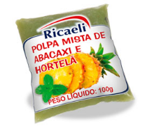 ABACAXI COM HORTELA POLPA 1KG RICAELI