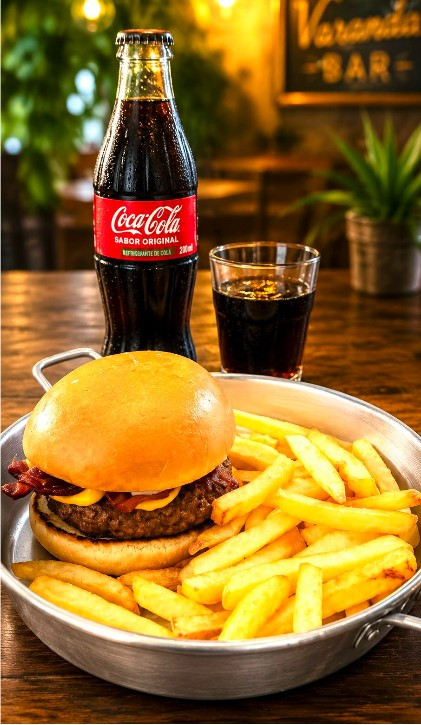 BURG DO HEXA ( hamburguer, Cheddar,Bacon,molho da casa)