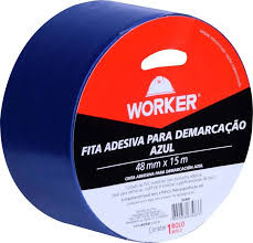 Fita Demarcação Azul 48mmx15mt - Worker