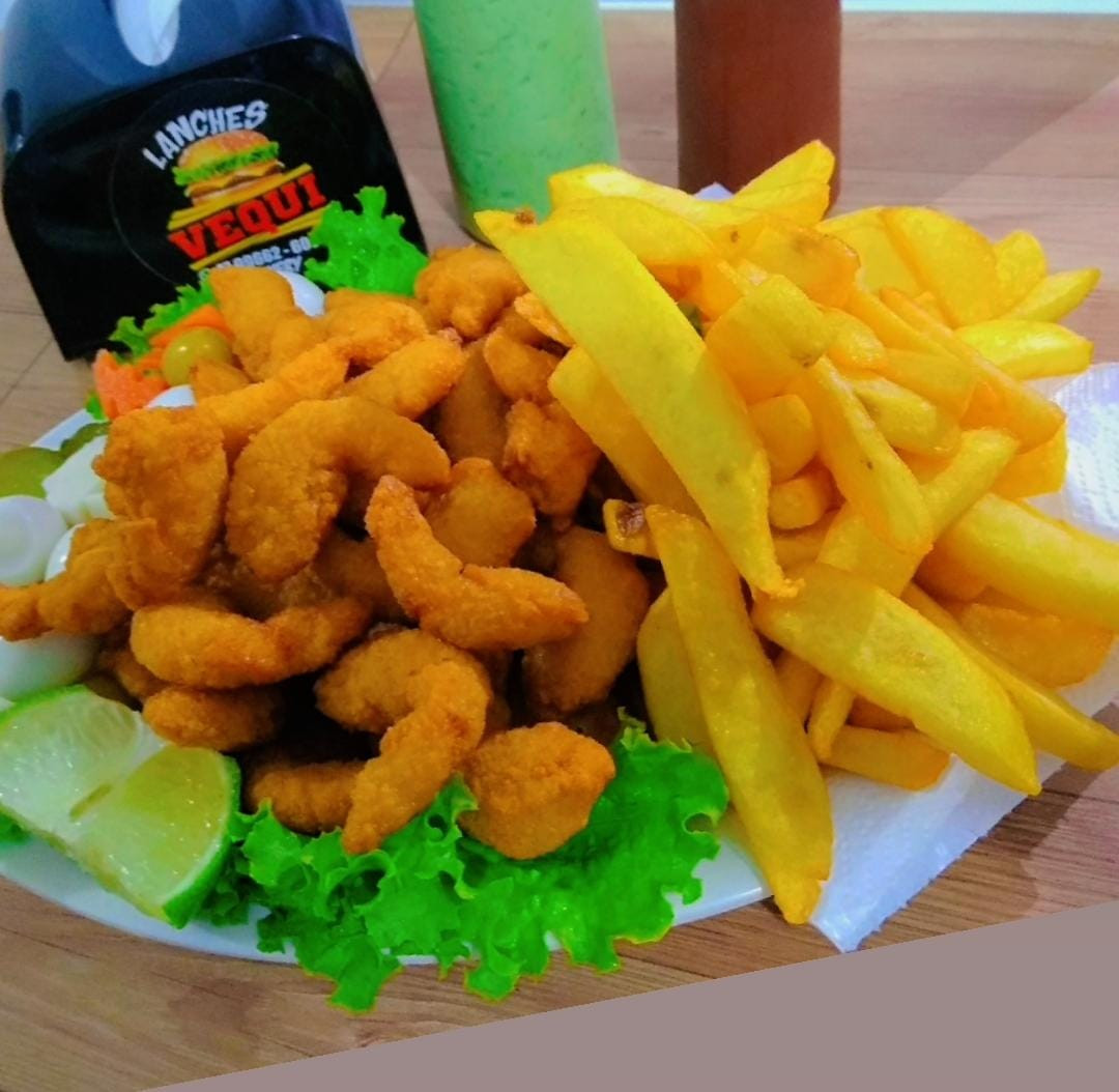 Camarão Soltinho - Fritas - Salada