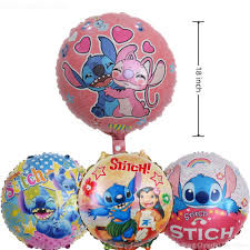 BALÃO REDONDO 18 POL. STITCH ROSA/AZUL