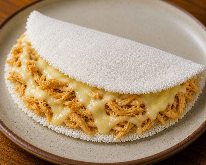 Tapioca de Frango com Requeijão