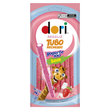 REGALIZ DORI TUBO RECHEADO YOGURTE ACIDO SC70G