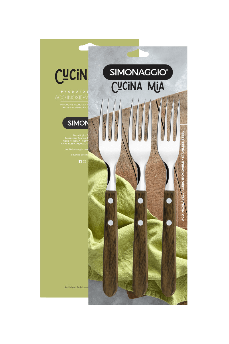 Garfo simonaggio inox c/ 3un
