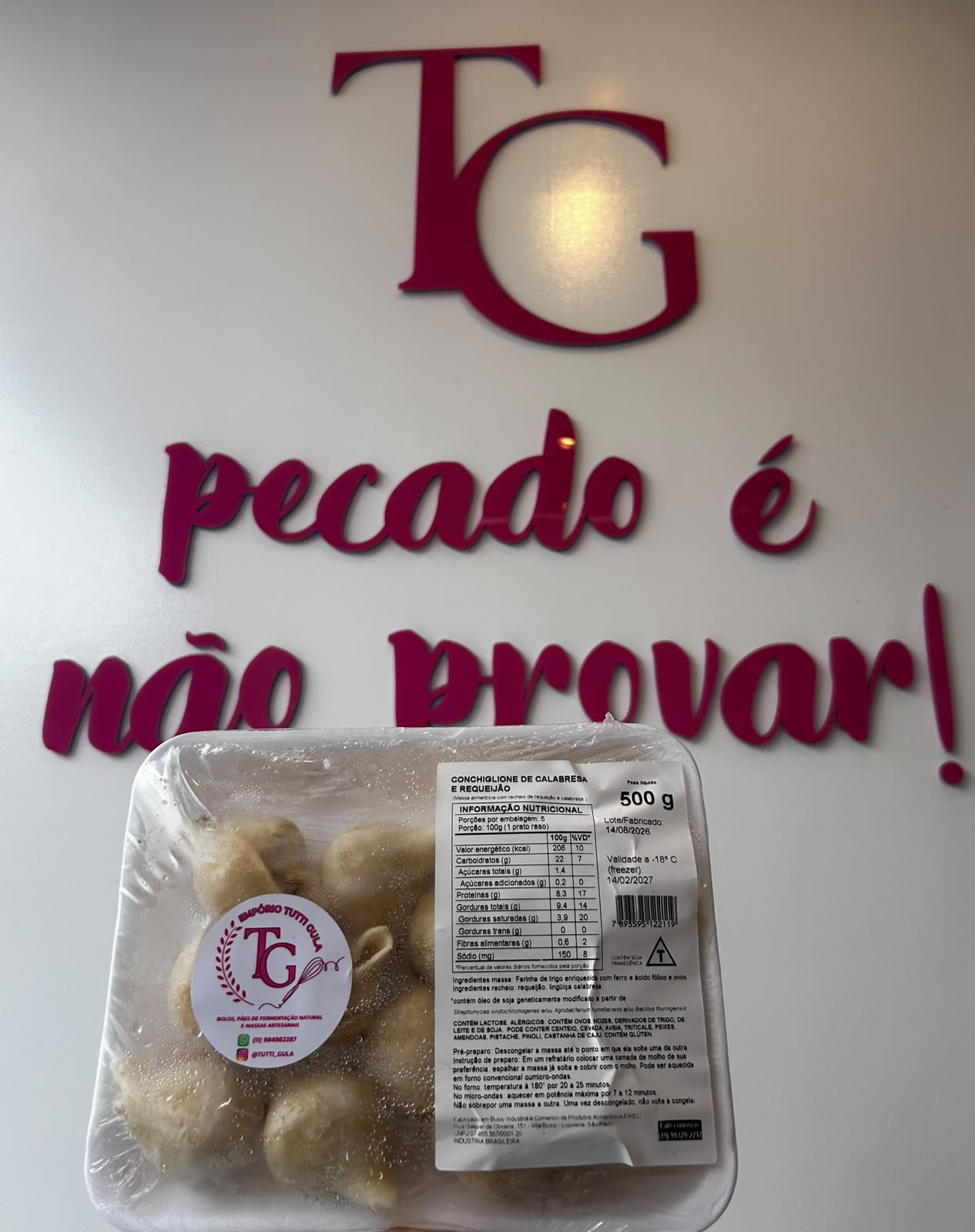 CONCHIGLIONE CALABRESA E REQUEIJÃO 500G