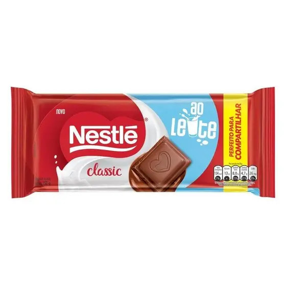 CHOCOLATE NESTLE CLASSIC AO LEITE 150GR 