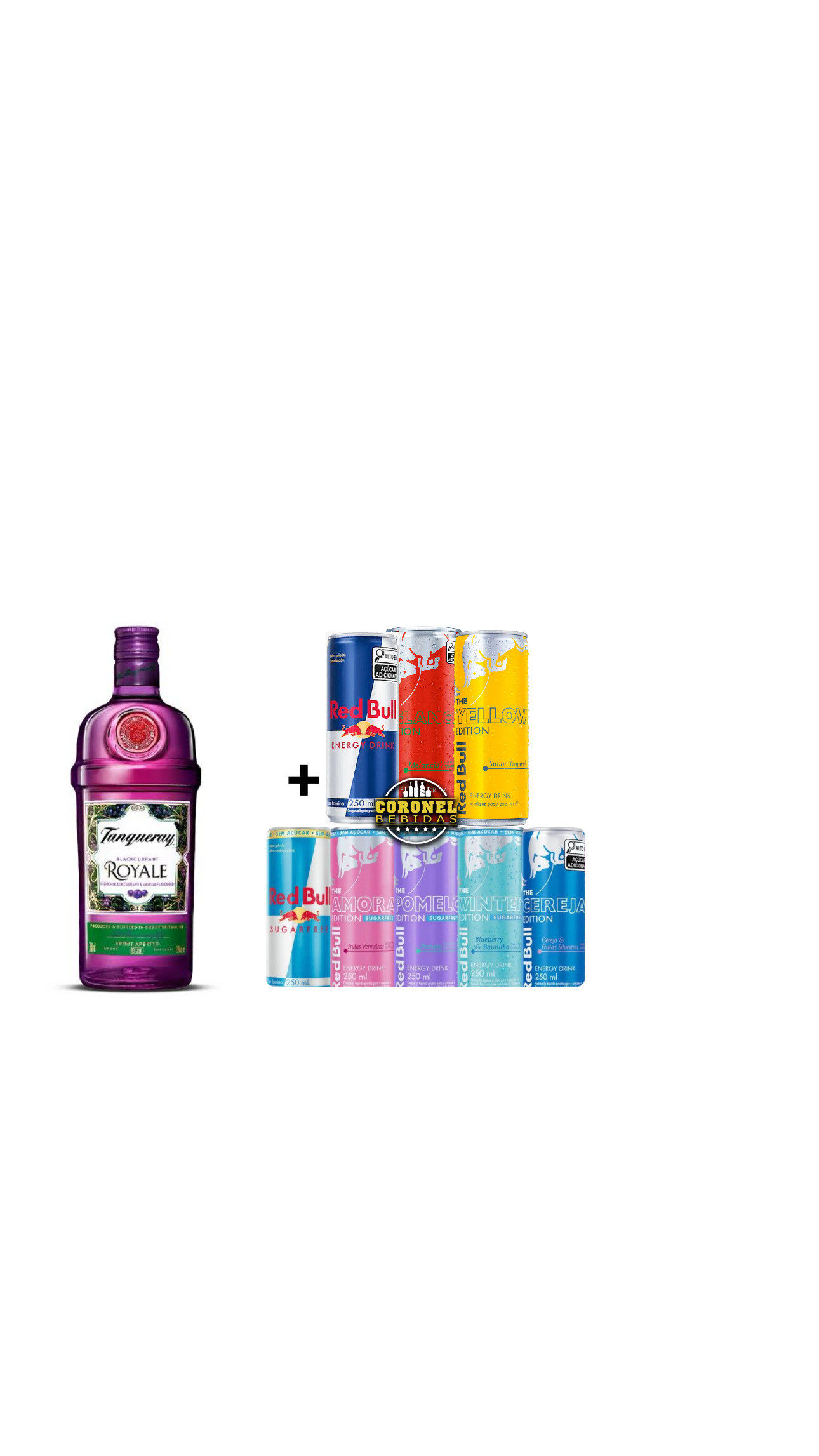 Gin Tanqueray Royale + 4 Redbul ( escolher sabores ) 