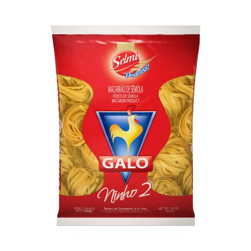 MACARRAO SEMOLA GALO NINHO 2 500G (VERMELHO)