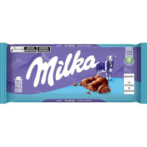 BARRAO MILKA 100G BUBBLY AO LEITE