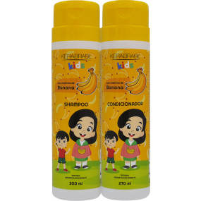 KIT SHAMPOO+COND KERABRASIL KIDS BANANA 300ML+270ML¬