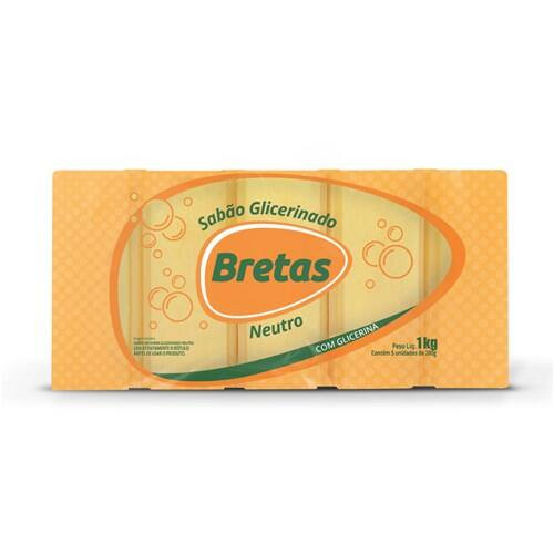 Sabão Glicerinado Neutro Bretas 200g 5un