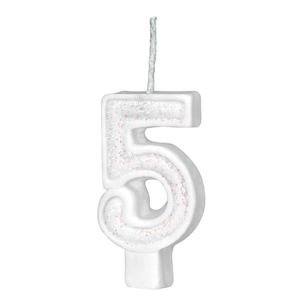 VELA GLITER REGINA Nº5 BRANCA