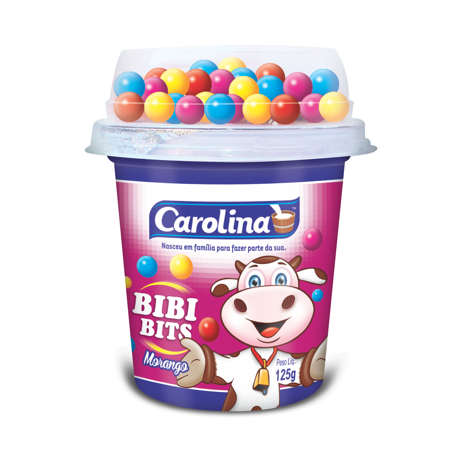 IOGURTE CAROLINA BL MORANGO C/ BOLINHAS COLORIDAS 125G