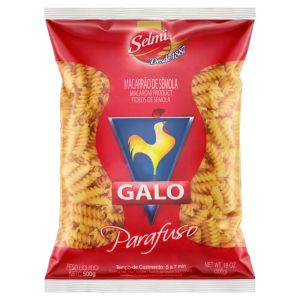 MACARRAO SEMOLA GALO PARAFUSO 500G (VERMELHO)