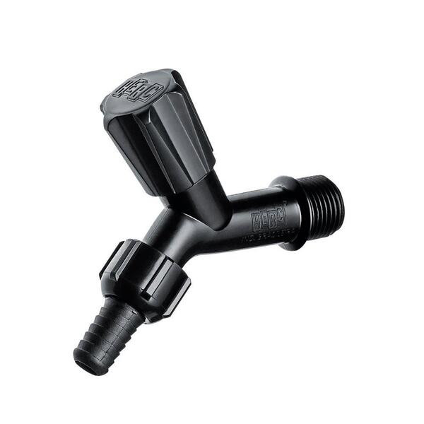 Torneira Jardim Herc 1/2'' Preta Bico Para Mangueira C/ adapt 3/4