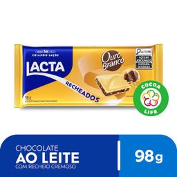 Chocolate Branco Com Recheio Ouro Branco Lacta 98g