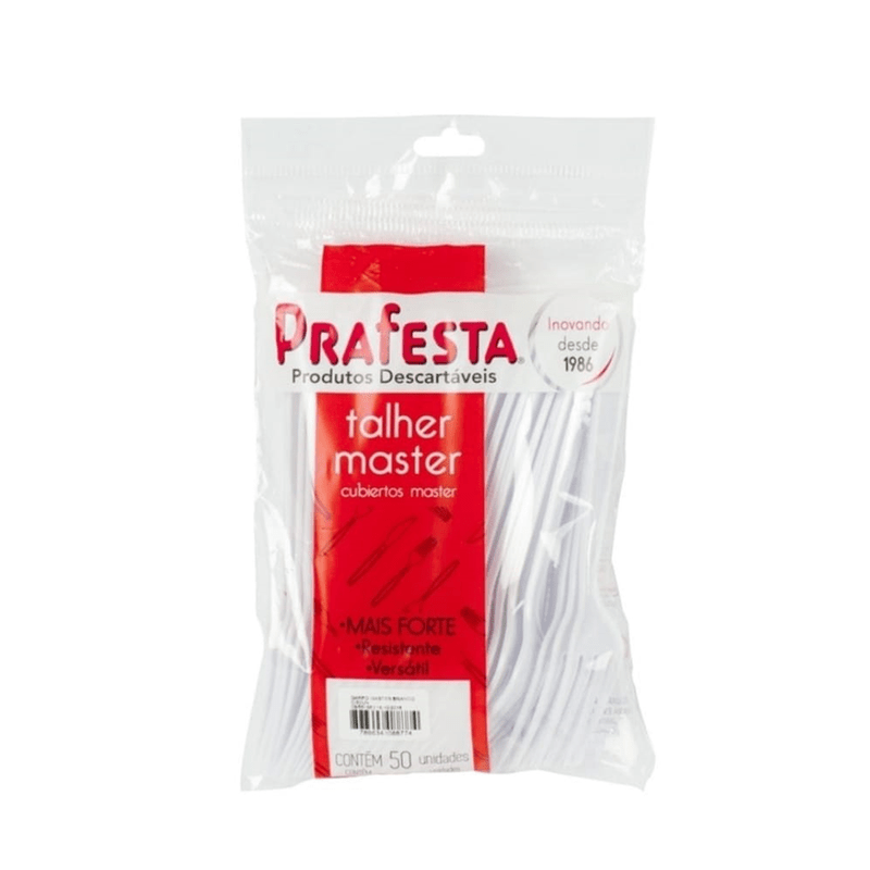 GARFO DESCARTAVEL PRAFESTA BRANCO C/50UN