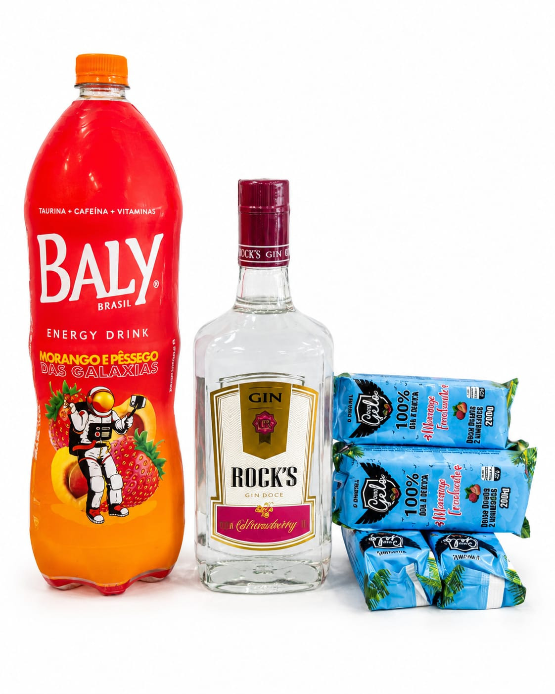 Combo Rocks Morango+1 Baly Morango 2LT+5 sache