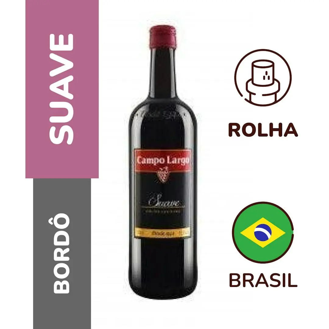 VINHO CAMPO LARGO TINTO SUAVE 750ML