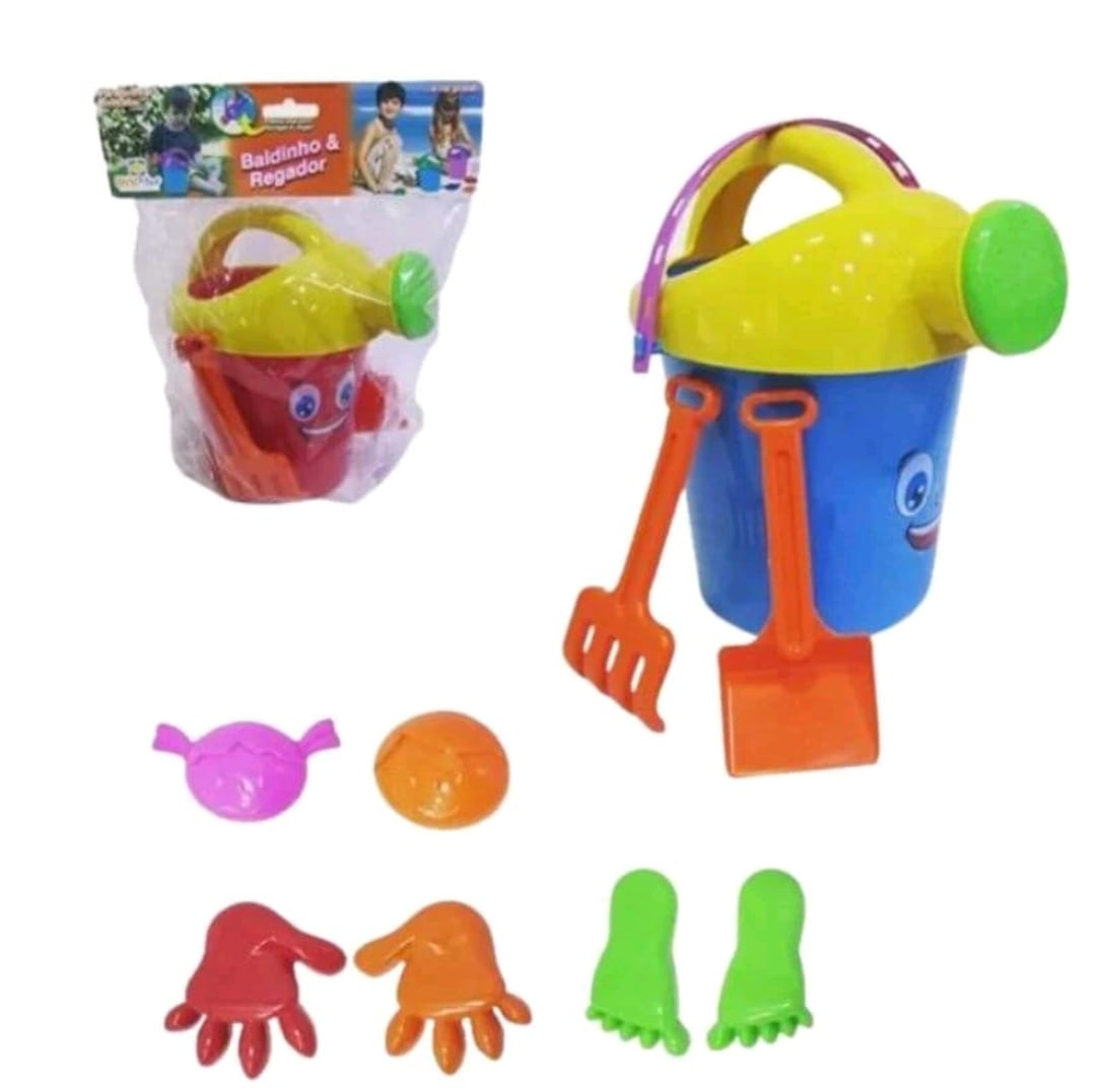 BRINQUEDO BALDE DE PRAIA C/ REGADOR 6PCS 